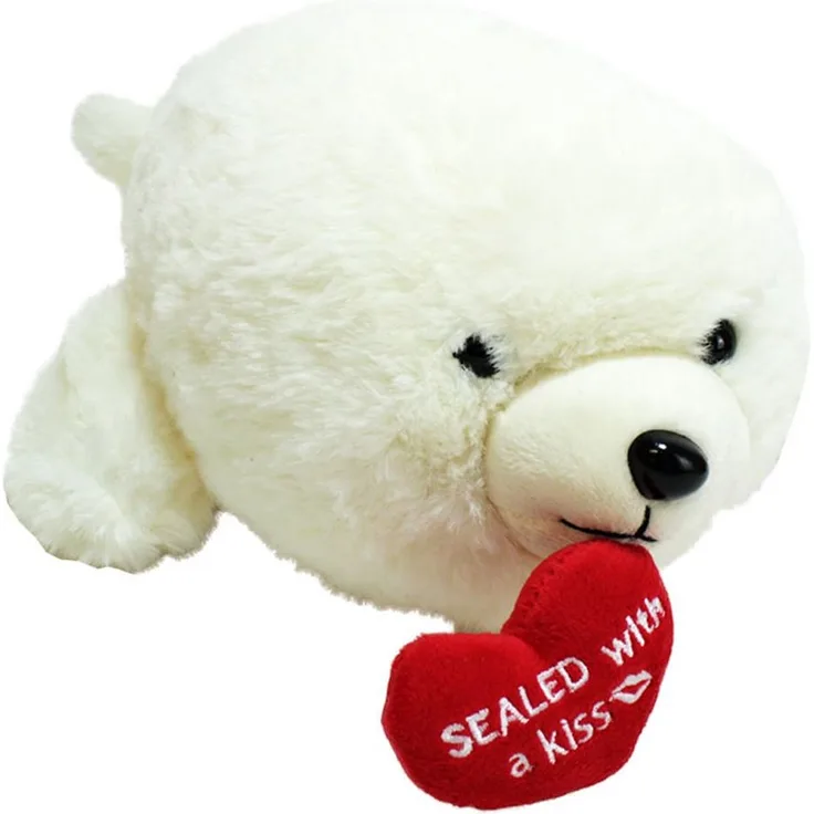 OTTO Tierkuscheltier Robbe Plüschtier mit Herz "Sealed with a kiss" - ca. 38 cm, flauschig weich und kuschelig