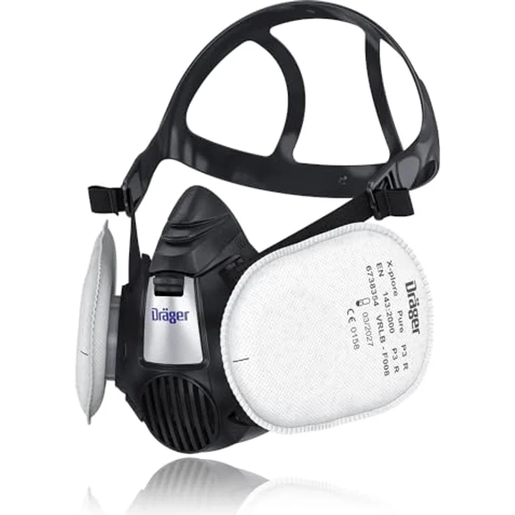 Dräger X-plore 3500 Halbmasken-Set inkl. P3 Partikelfilter Handwerker und Heimwerker Größe M – Bild 2