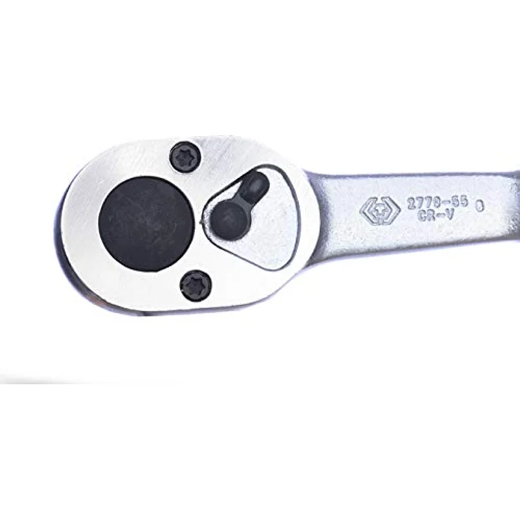 King Tony 1/4" Drehmomentschlüssel, 140mm Ratsche mit 24 Zähnen und Gummigriff, verchromt – Bild 3