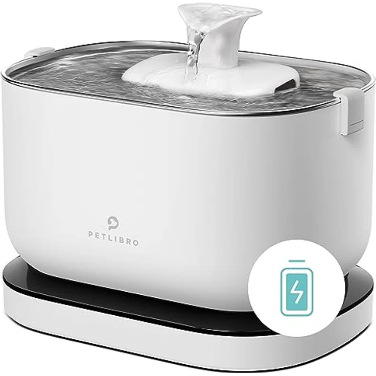 PETLIBRO Trinkbrunnen für Katze Kabellos mit Bewegungsmelder, 2,5L/84oz Dockstream Batteriebetrieben Katzenbrunnen Kabellos mit Akku 5000mAh, 23dB Ultraleise, Einfache Reinigung, BPA-frei – Bild 1