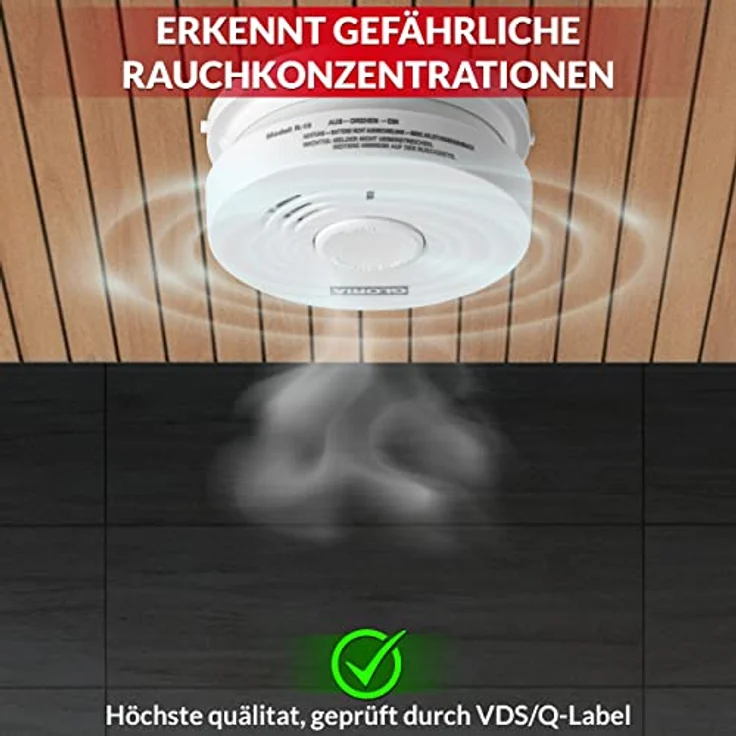 Rauchmelder mit 10 Jahren Garantie und fest eingebauter Lithium Batterie – Bild 2