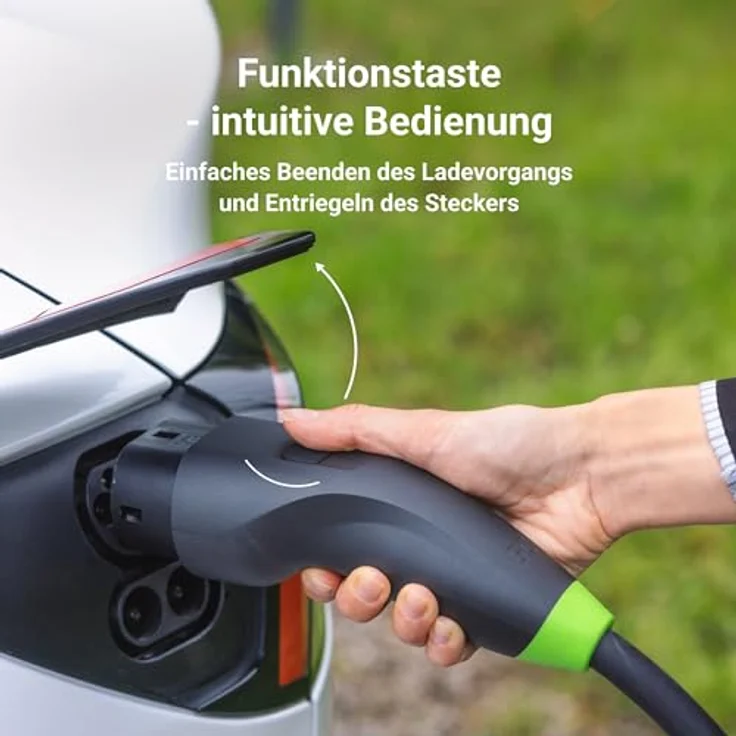 GreenCell EVGC021A2275, Elektroauto Ladestation in Grau Aluminium, 22 kW, 32 A, integriertes Display, Wandmontage, IP54 Schutz – Bild 6