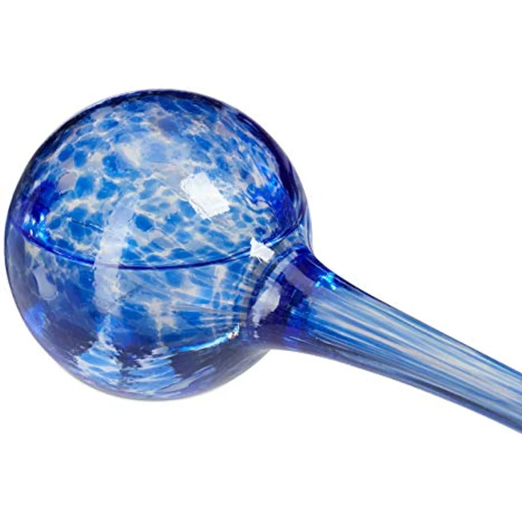 Bewässerungskugel 2er Set, dosierte Bewässerung Pflanzen u. Blumen, Gießhilfe Büro, Urlaub, Ø 6 cm, Glas, blau – Bild 8
