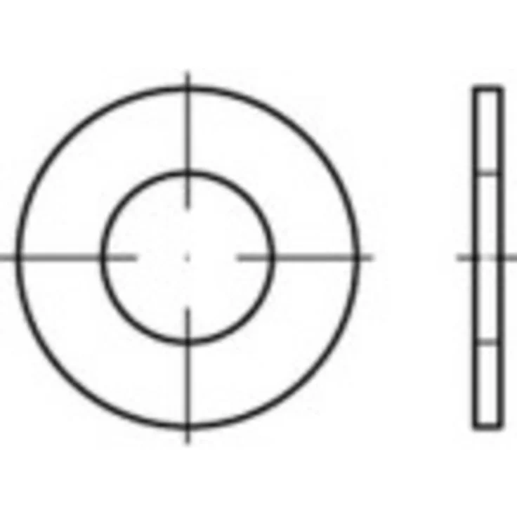 TOOLCRAFT Unterlegscheibe 11,5 x 23 x 1,5 mm, verzinkter Stahl, 200 Stück