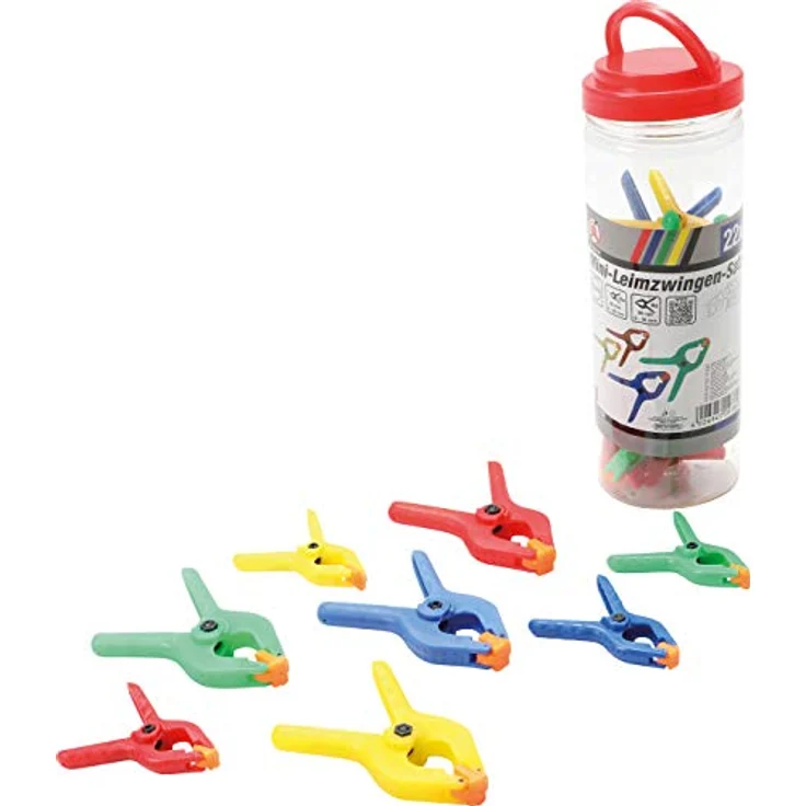 BGS Diy 9789 | Mini-Leimzwingen-Satz | 22-tlg. | ABS-Kunststoff | Spannbereich 0 - 20 / 0 - 30 mm | Feder-Klemme | Feder-Zwinge