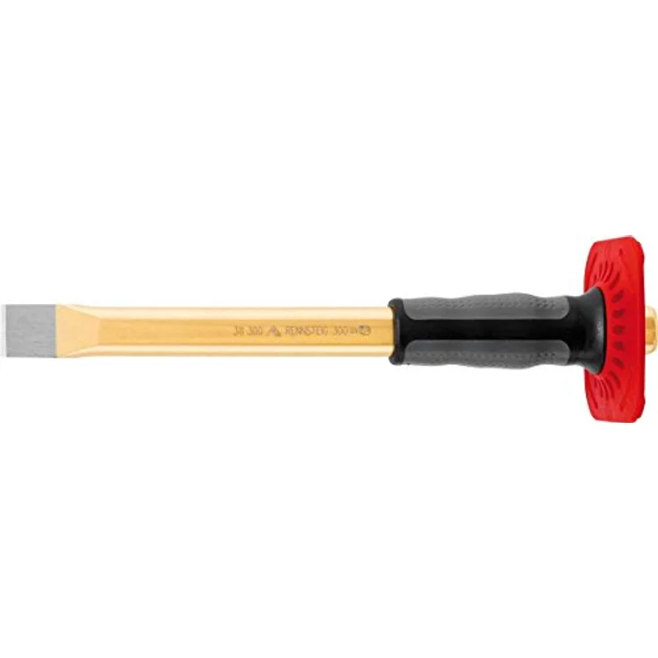 Rennsteig Flachmeißel (Meißel), mit Handschutz, 250 x 25 mm ? Spezialstahl komplett gehärtet, nachschleifbar - 3112501 – Bild 2