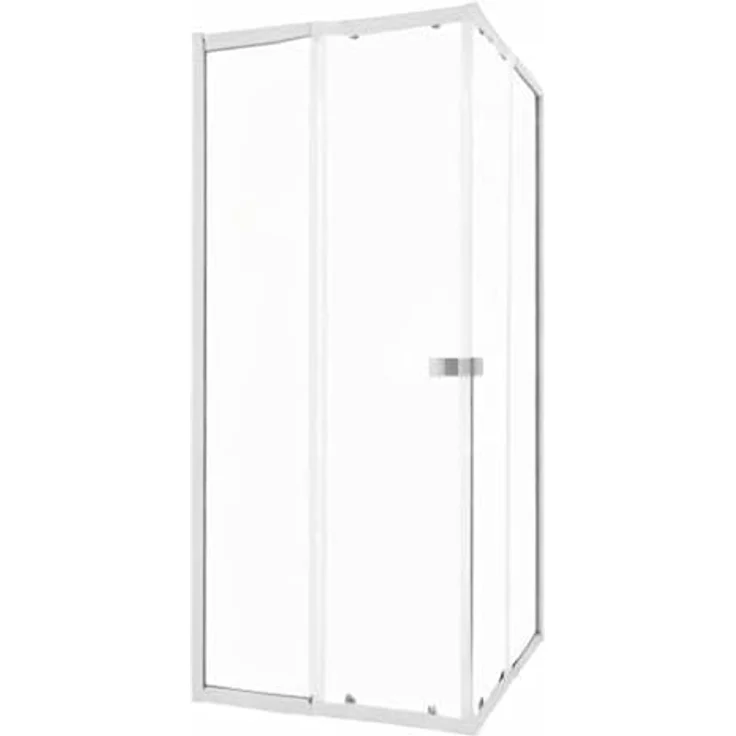 Marwell Eckdusche Glasdusche Flexi 90x90x190 cm, 4-tlg., Aluminiumprofile silber-matt oder weiß, Breite 77-90 cm, Eckeinstieg – Bild 8