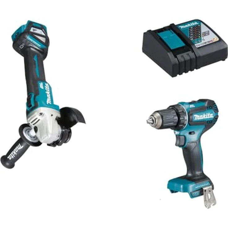 Makita 18V Akku-Kombo-Kit DLX3179TX1 2x Akku 5,0 Ah, Tasche, Ladegerät, Akku-Bohrschrauber DDF485Z, Akku-Winkelschleifer DGA511Z, Akku-Bohrhammer DHR171Z – Bild 2