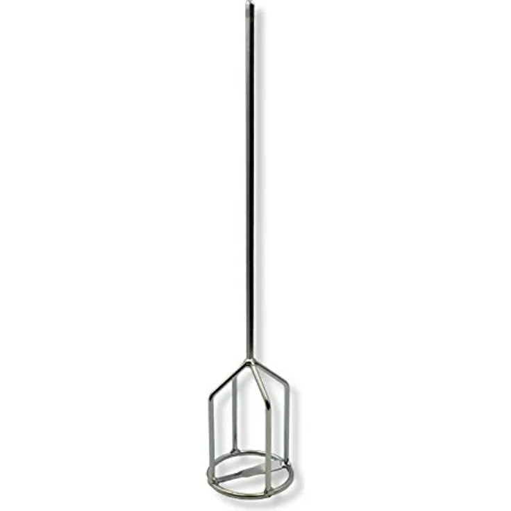 DEWEPRO Korbrührer ø100mm mit Ring und 6-Kant-Aufnahme für Bohrmaschine/Akku-Schrauber - Länge = 500mm - Mörtelrührer - Kleberrührer - Mörtelmischer - Rührquirl