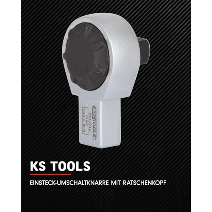 KS Tools Drehmomentschlüssel 14 x 18 mm Einsteck-Umschaltknarre, verchromt, 1/2" – Bild 2