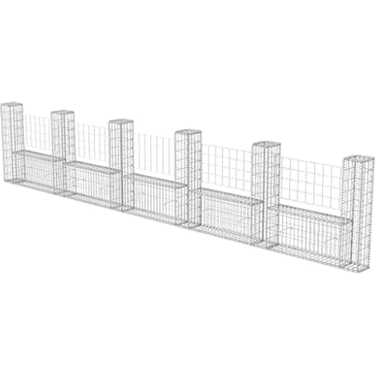 vidaXL Gabionenkorb UForm Stahl 570×20×100 cm – Bild 2