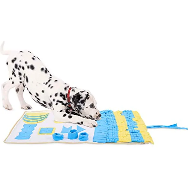 dibea Schnüffelteppich für Hunde Suchteppich Trainingsmatte, (L) 100x60 cm gelb-blau