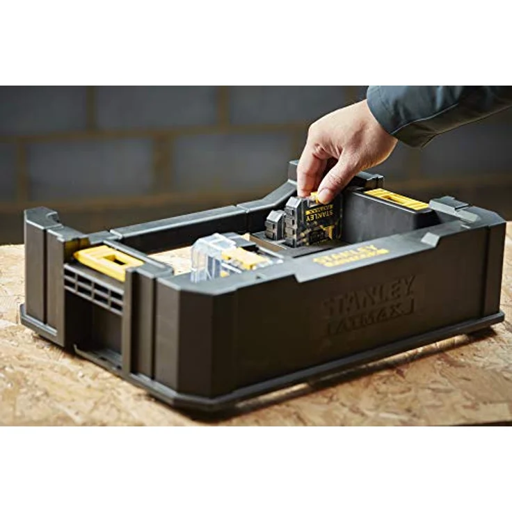 Stanley STA88580-XJ FatMax Caddy STA88580 für bis zu 4 Schüttelboxen und 5 kleine ToughCases, kompatibel mit den Aufbewahrungssystemen Pro-Stack und T-Stak, eingebauter Tragegriff – Bild 8