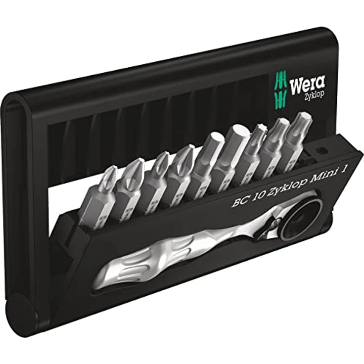 Wera Bc br 9 05073645001 Umschaltknarren-Set 1/4' (6.3 mm) mit 6° Rückholwinkel, 8 Bits und Umschalthebel für Rechts-/Linkslauf – Bild 2