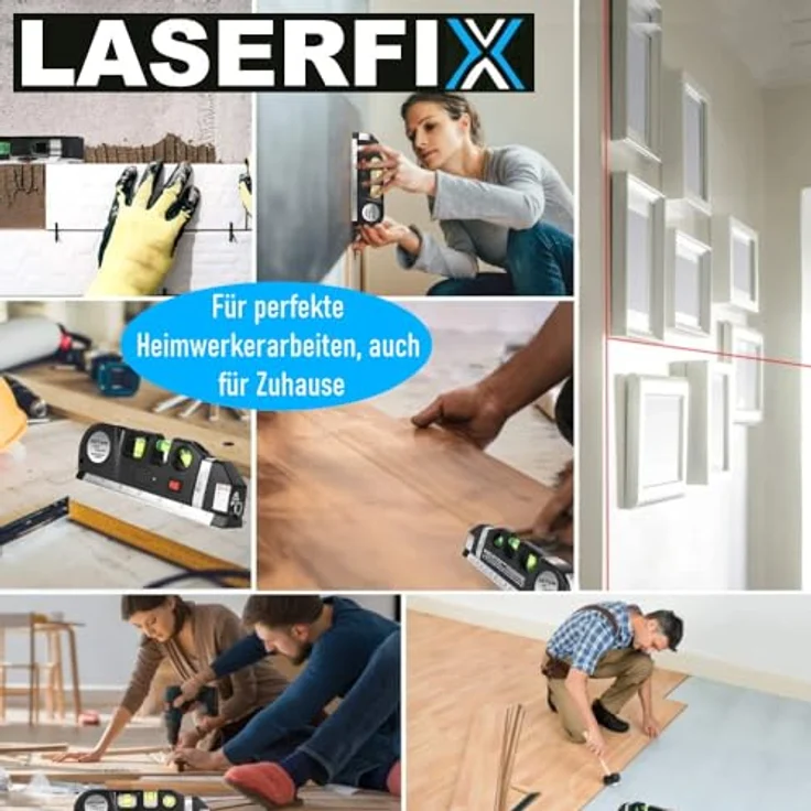 MAVURA LASERFIX Laserwasserwaage 4-in-1 Lasermessgerät, Kreuzlinienlaser Entfernungsmesser Maßband - Multifunktionales Werkzeug aus hochwertigem ABS-Kunststoff, rot - Preisvergleich – Bild 6