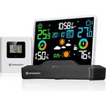 Bresser Funk-Farbwetterstation mit Aussensensor, wetterfest, IP44, Schwarz