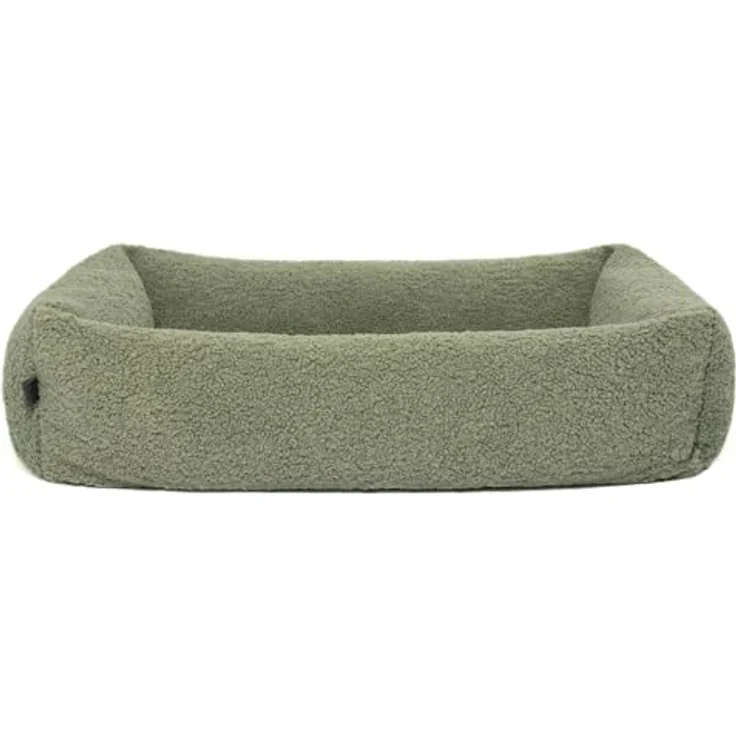 PAW WOW Sven Hundebett, Orthopädisches Hundebett aus Teddy-Stoff, waschbar, wasserabweisend, für kleine, mittelgroße und große Hunde, Olive, 70x100cm – Bild 1