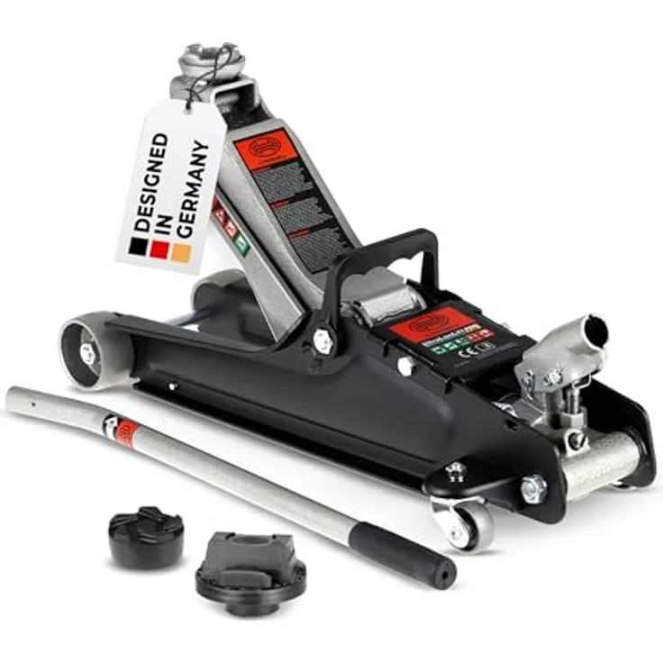 HEYNER® Hydraulik‑Rangierwagenheber Set 2,25 t, mit Mercedes Gummiauflage, 45 mm Gummiteller, pulverbeschichteter Stahl, leicht rangierbar – Bild 1