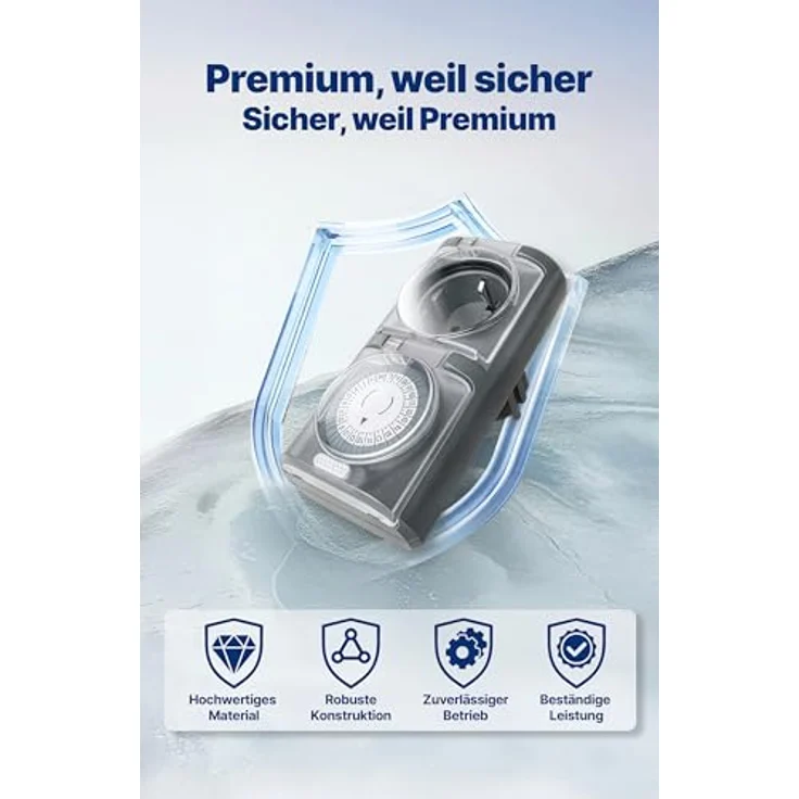 4smile Zeitschaltuhr für Aussenbereich, IP44 wetterfest mit 48 Schaltzeiten, Grau – Bild 4