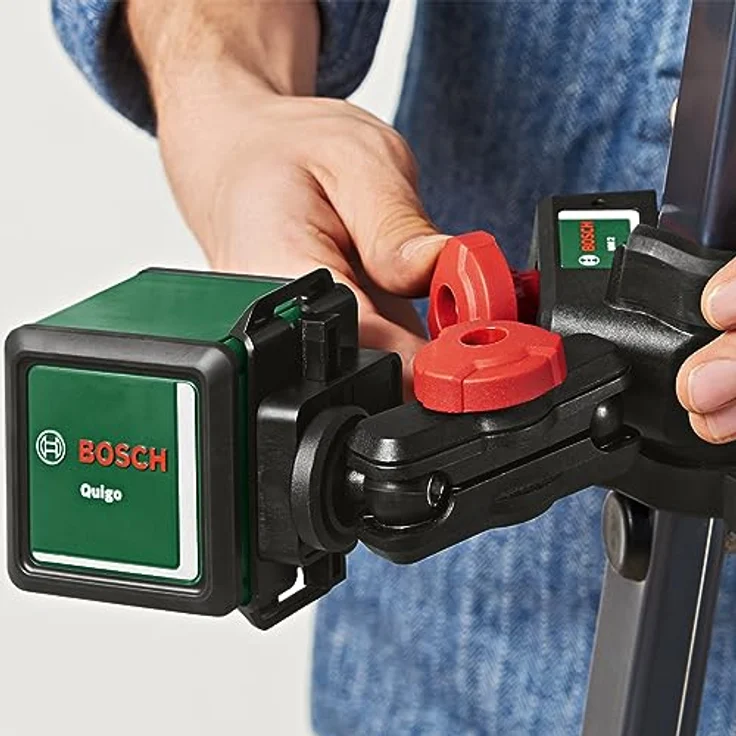 BOSCH Punkt- und Linienlaser Quigo, Kreuzlinien-Laser - im eCommerce-Karton, Selbstnivellierung, Universalhalterung – Bild 4