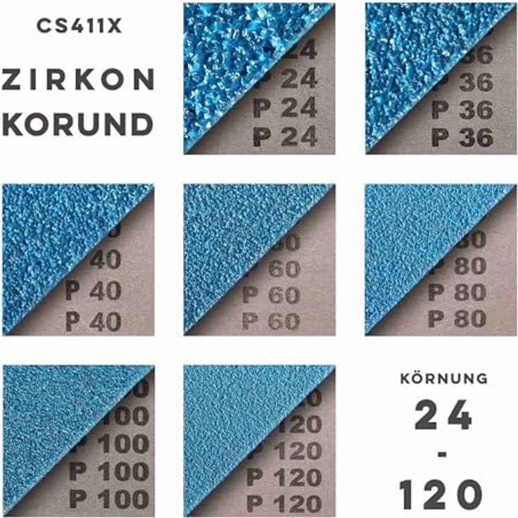 Klingspor CS411X Schleifband, Zirkonkorund P80, 50 x 686 mm, 10er Pack für Metall und Hartholz, hochreißfeste Gewebeunterlage – Bild 3