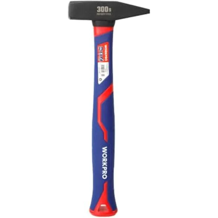 WorkPro WP241022 Schlosserhammer 300g mit Glasfaserstiel, ideal für Metallverarbeitung und Meißelarbeiten