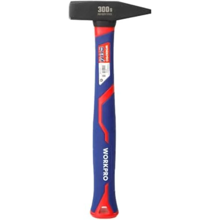 WorkPro WP241022 Schlosserhammer 300g mit Glasfaserstiel, ideal für Metallverarbeitung und Meißelarbeiten – Bild 1
