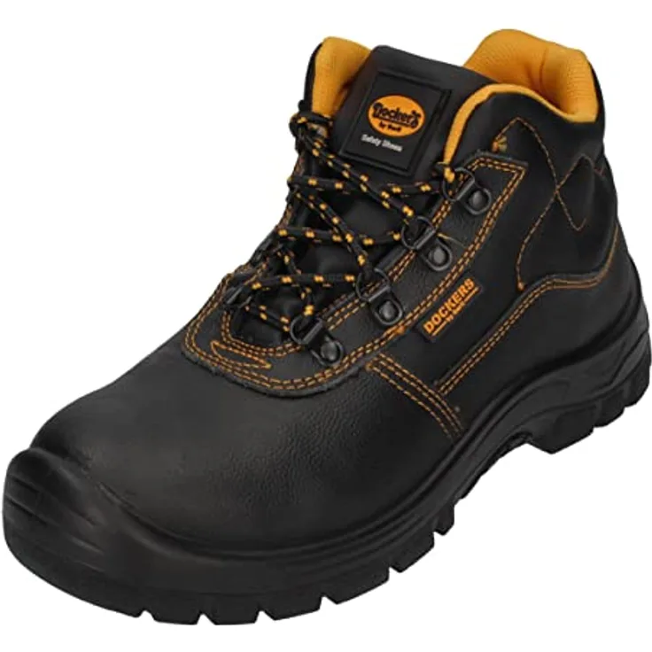 Dockers Sicherheitsschuh Bullet S3, robuster Arbeitsschuh mit Stahlkappe und PU-Sohle, schwarz