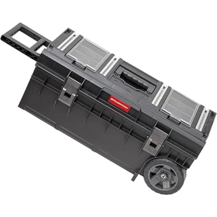 Tool Brothers RHINO XXL Trolley ECO Longer Work+, mobile Werkzeugkiste mit 50 l Volumen, 3 verstellbaren Fächern und Aluminium-Montageschienen, 793 x 385 x 322 mm – Bild 1
