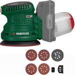 Parkside PAEXSG 20-Li Akku-Exzenterschleifer, mit 4 Klett-Schleifblättern und integrierter Absaugfunktion, ohne Akku