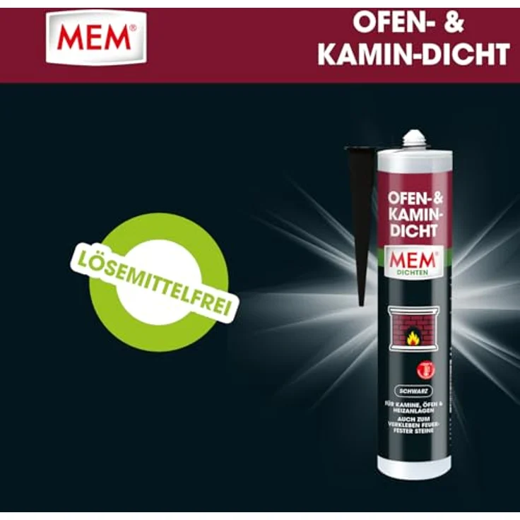 MEM Bauchemie Montagekleber MEM Kamin- und Ofendicht, hochtemperaturbeständige Dichtungsmasse für Heizanlagen, 300ml – Bild 6