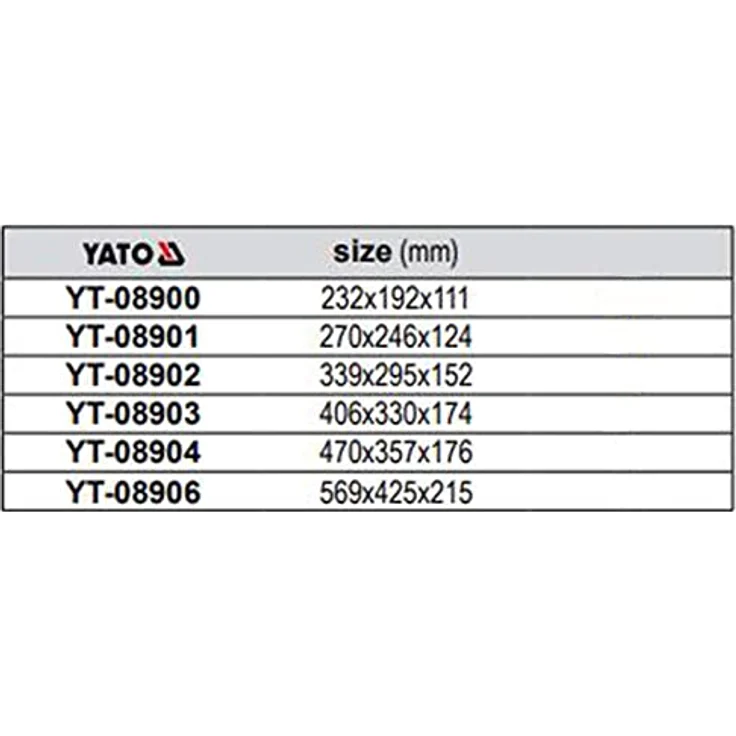 Yato Werkzeugkoffer Koffer Black YT-08901, kompakter Outdoor-Koffer mit Rasterschaum, IP55 schutz, 270x246x124 mm – Bild 2