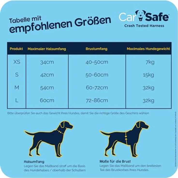 Company of Animals Hunde-Geschirr CarSafe Crash Tested Hundegeschirr blau, gepolstert, atmungsaktiv, flexibel, sicher bis 32 kg, reflektierend – Bild 3