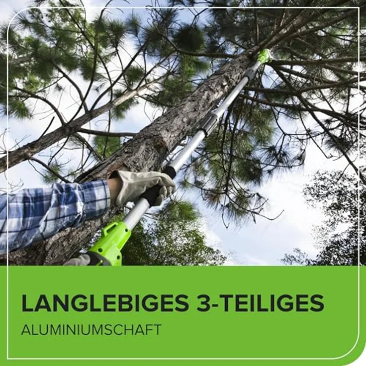 Greenworks Tools Akku-Hochentaster u. Teleskop Heckenschere 2in1 G40PSH (Li-Ion 40 V 51cm-20cm Schwertlänge 18 mm Schnittstärke 240 cm Teleskopstange ohne Akku und Ladegerät) – Bild 10