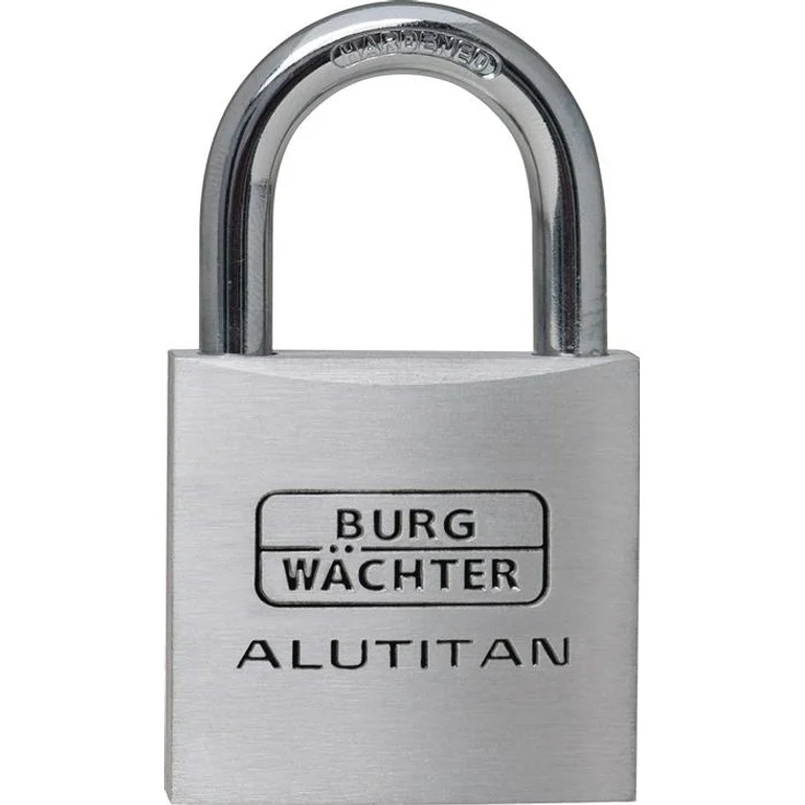 Magni Alutitan-Hangschloss 770 20, Zylindervorhangschloss aus massivem Aluminium mit stahlhartem, doppelt verriegeltem Bügel, rostfrei, Verschiedenschließend