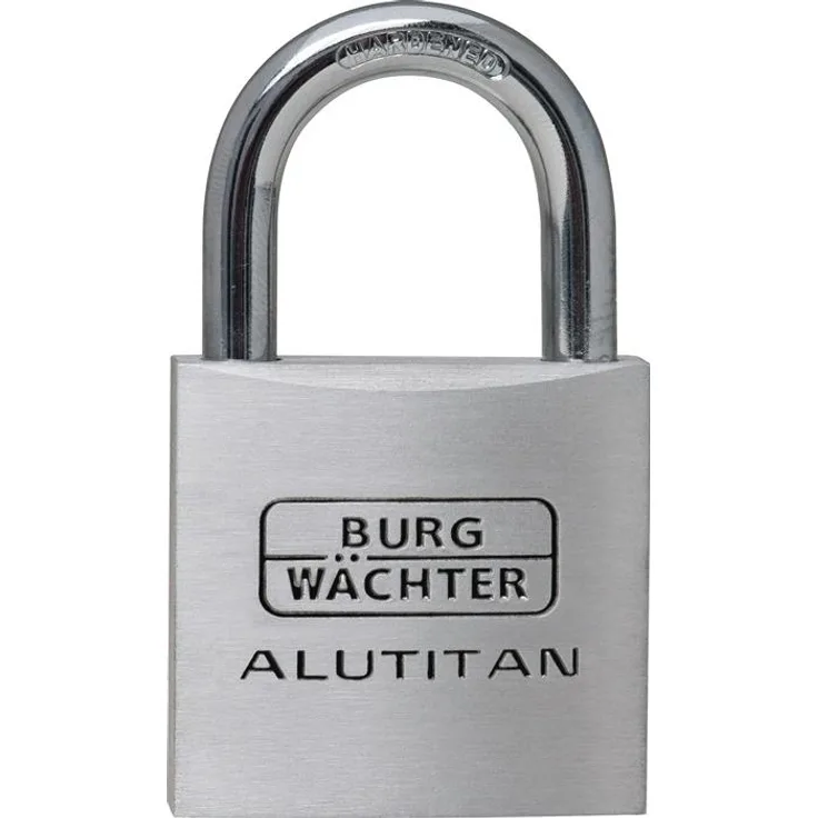 Magni Alutitan-Hangschloss 770 20, Zylindervorhangschloss aus massivem Aluminium mit stahlhartem, doppelt verriegeltem Bügel, rostfrei, Verschiedenschließend