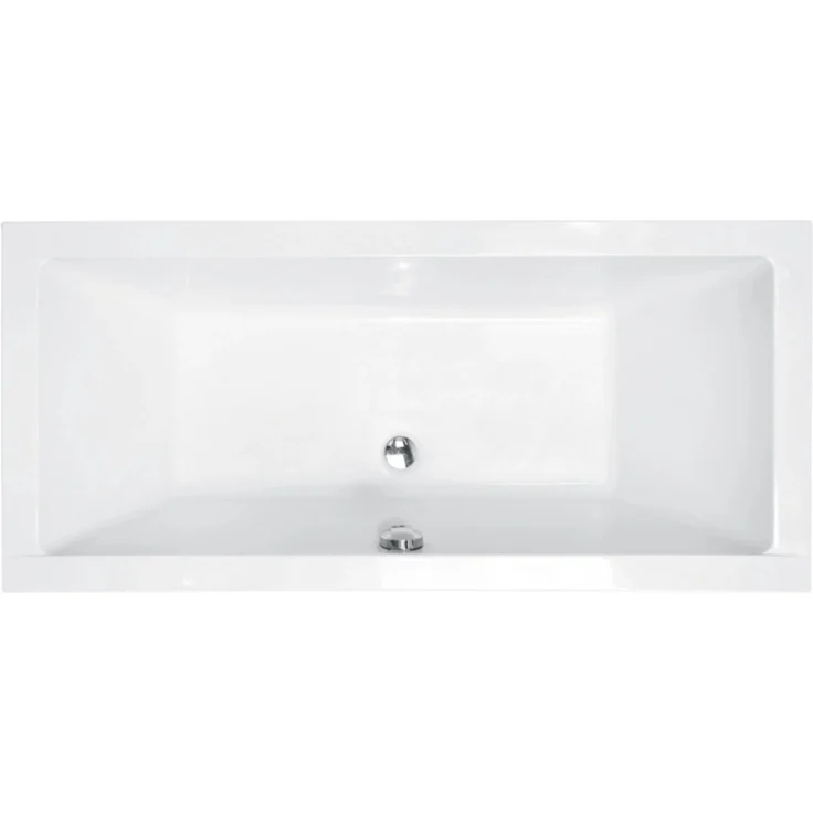 Bad Land QUADRO Badewanne Rechteck 180x80 cm, Acryl mit antibakterieller Beschichtung, weiß, inklusive Bambus Badewannenablage und Kopfstütze KODI