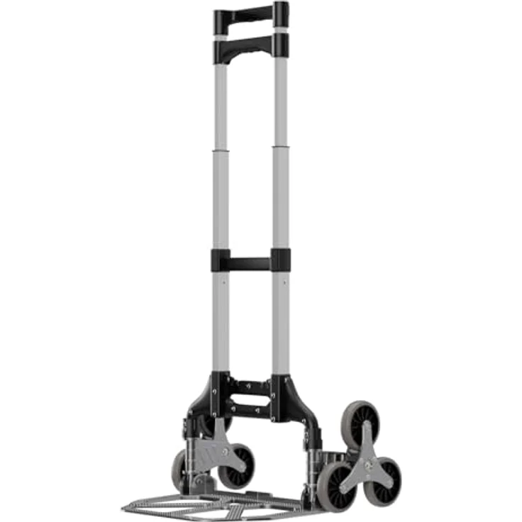 TroniTechnik Sackkarre Transportkarre klappbar, Tragfähigkeit bis 75kg, Treppensackkarre mit rutschfester Fläche, verstellbarem Griff und Spanngummiseil, 45x45x100cm – Bild 8