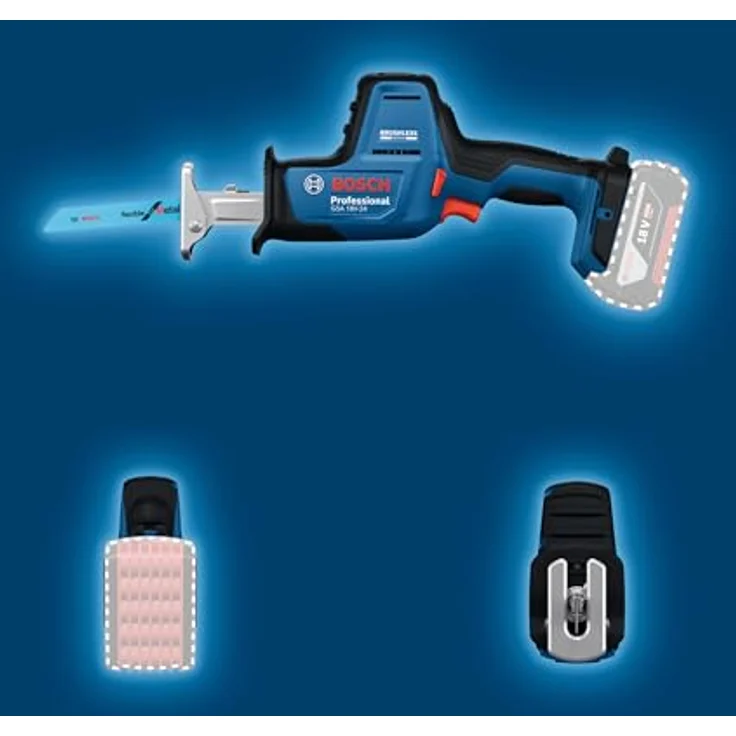 Bosch Professional GSA 18V-24, Akku-Säbelsäge mit neigbarer Fußplatte und LED, inkl. Sägeblätter im Karton – Bild 7