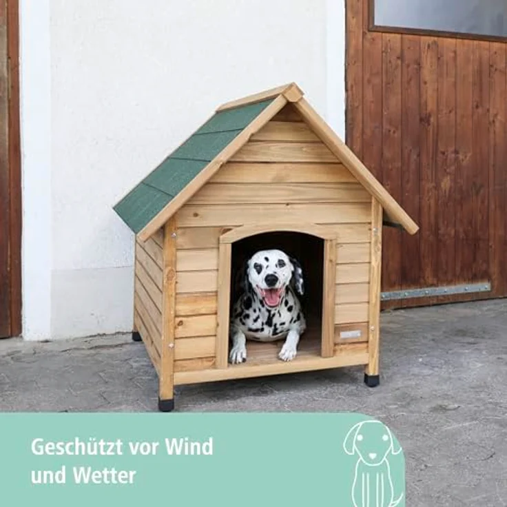Kerbl Pet 82394 Hundehütte 85 x 73 x 80 cm, wetterfestes Material, Satteldach, Holzfüße, höhenverstellbar - Preisvergleich – Bild 4