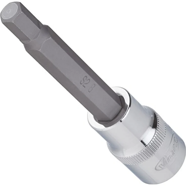 Vigor Schraubendreher-Einsatz V2075, Schlüsselweite 8 mm, 6-Kant, 100 mm Länge, 1/2 Zoll, rostbeständig – Bild 1