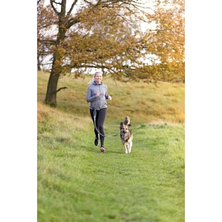TRIXIE Joggingleine für Hunde mit Bauchgurt M-L, 1,20–1,50 m 25 mm in grafit/schwarz - für Sport und Bewegung - für mittelgroße bis große Hunde – Bild 5
