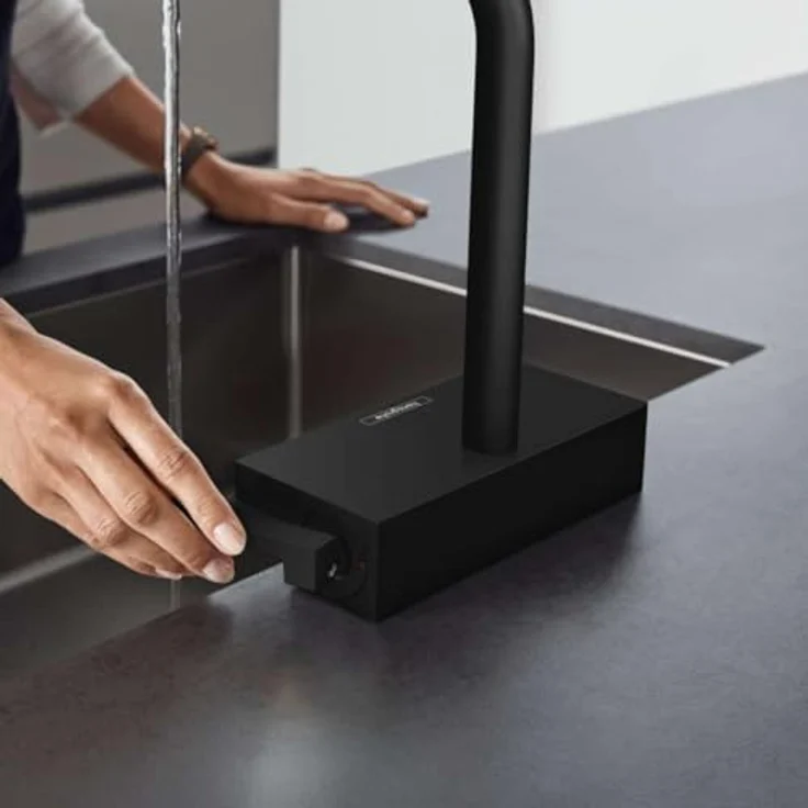hansgrohe Küchenarmatur Aquno Select M81, Ausziehauslauf, 250 mm, Mattschwarz, mit ComfortZone und SatinFlow – Bild 6