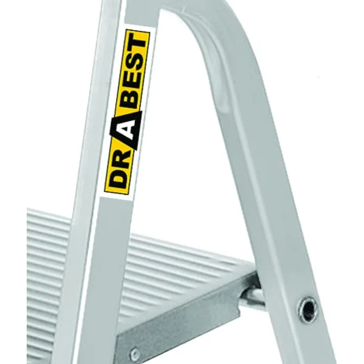 DRABEST Stehleiter 8 Stufen Klapptrittleiter Alu Leiter mit Arbeitsschale Haushaltsleiter Belastbar bis 125 kg kostenloser Haken – Bild 3