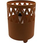 Spetebo Solar Feuerkorb in Rost Optik mit Flammen Effekt, 25 x 19 cm, LED Garten Solarleuchte warmweiß