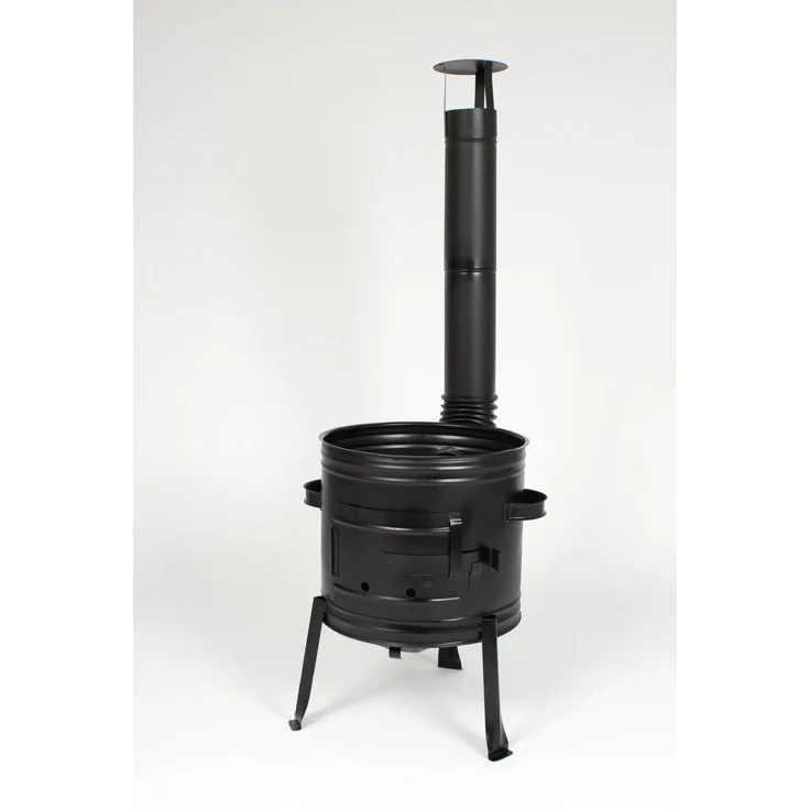 Su-Deco Gulaschkanone, lackierte Stahlkonstruktion, schwarz, 39 cm für 14 Liter Gulaschkessel