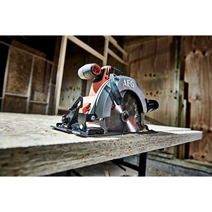 AEG 18 V PRO18V Akku-Handkreissäge BKS18C2-0 (Sägeblatt-Ø 165 mm, Schnitttiefe 90°/45° 57/39,7 mm, werkzeuglose Einstellung, inkl. Sägeblatt, Parallelanschlag, o, Akku & Ladegerät im Karton) – Bild 7