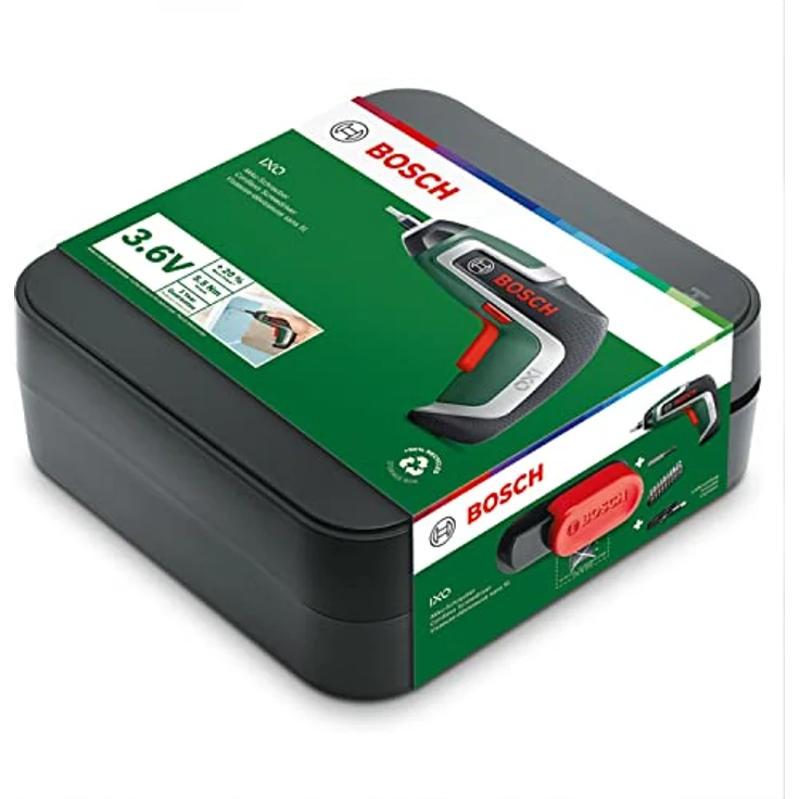 Bosch IXO Kompakt-Akkuschrauber (7. Generation, 3,6 V/2,0 Ah, 5,5 Nm, inkl. Winkelschraubendreher-Adapter, Near-Edge-Schraubendreher-Adapter, microUSB-Kabel, Transportkoffer) – Bild 8