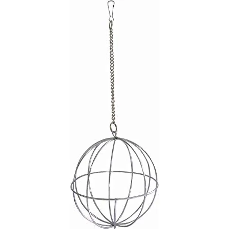 Tyrol Gemüsekorb für Nager/Kaninchen, Karabinerhaken zum Aufhängen, 100% Edelstahl, Durchmesser 12 cm