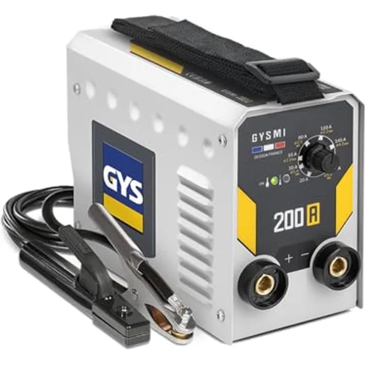 GYS GYSMI 200 A, einphasiges Schweißgerät (MMA) mit überzogener Elektrode, 200 A, 230 V, mit Hot Start, Arc Force, Antiticking, Elektrodenhalter und Massekabel
